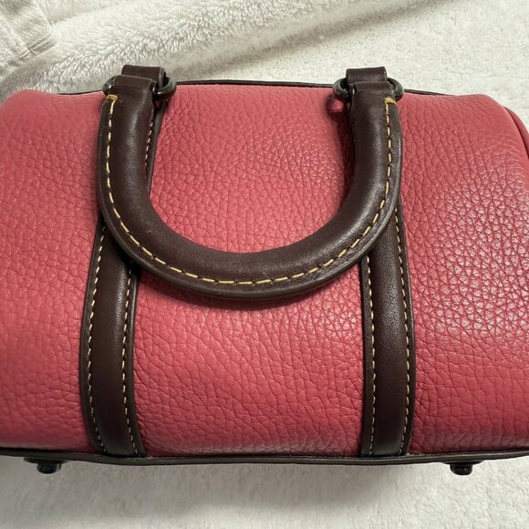 COACH Ruby 18 Satchel in colorblock Pewter/Rouge Multi. Authentic CA116 - Picture 7 of 9